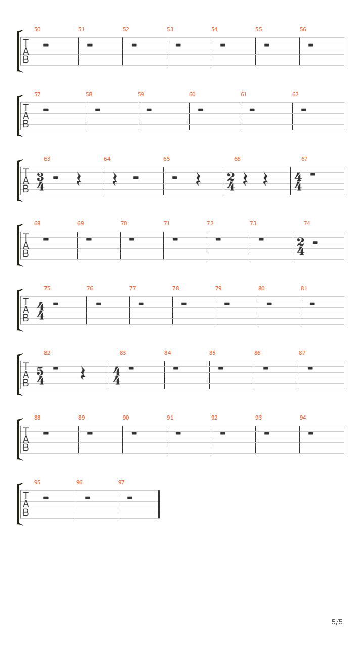 Over The Hills And Far Away吉他谱