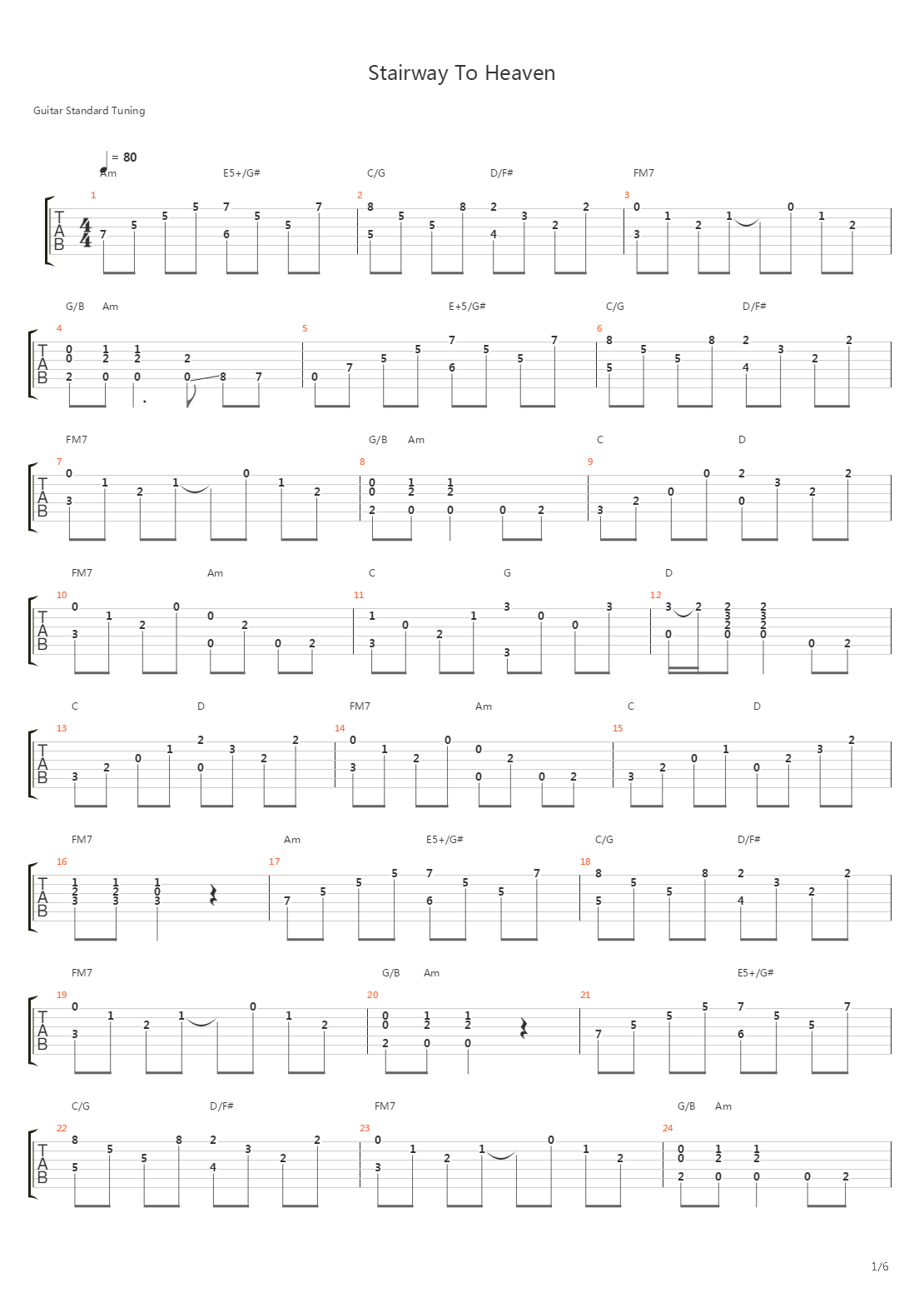 Stairway To Heaven吉他谱
