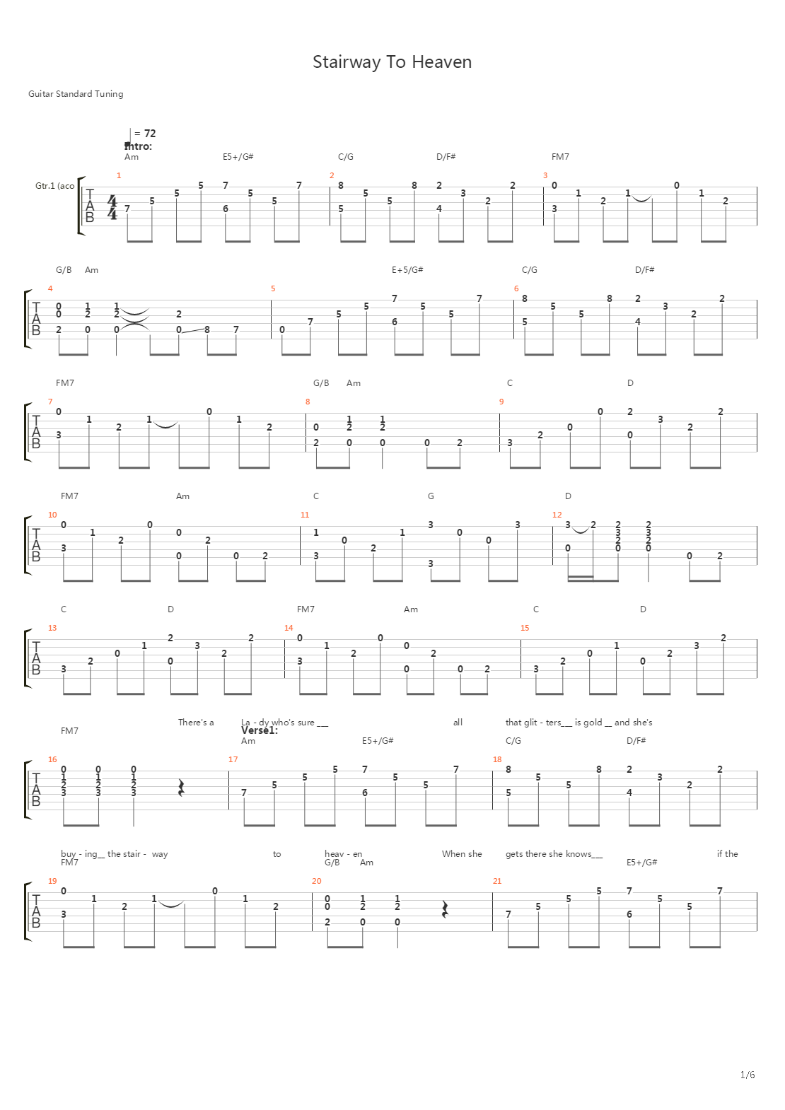 Stairway to Heaven吉他谱