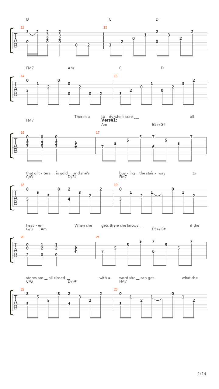 Stairway to Heaven吉他谱