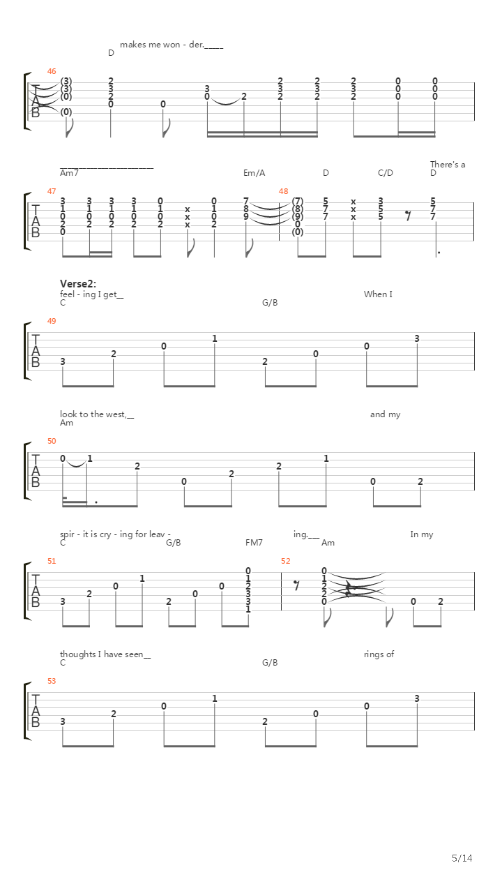 Stairway to Heaven吉他谱