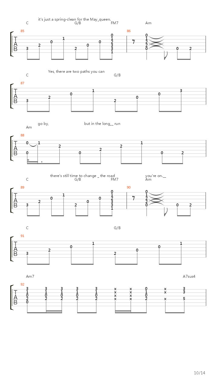 Stairway to Heaven吉他谱