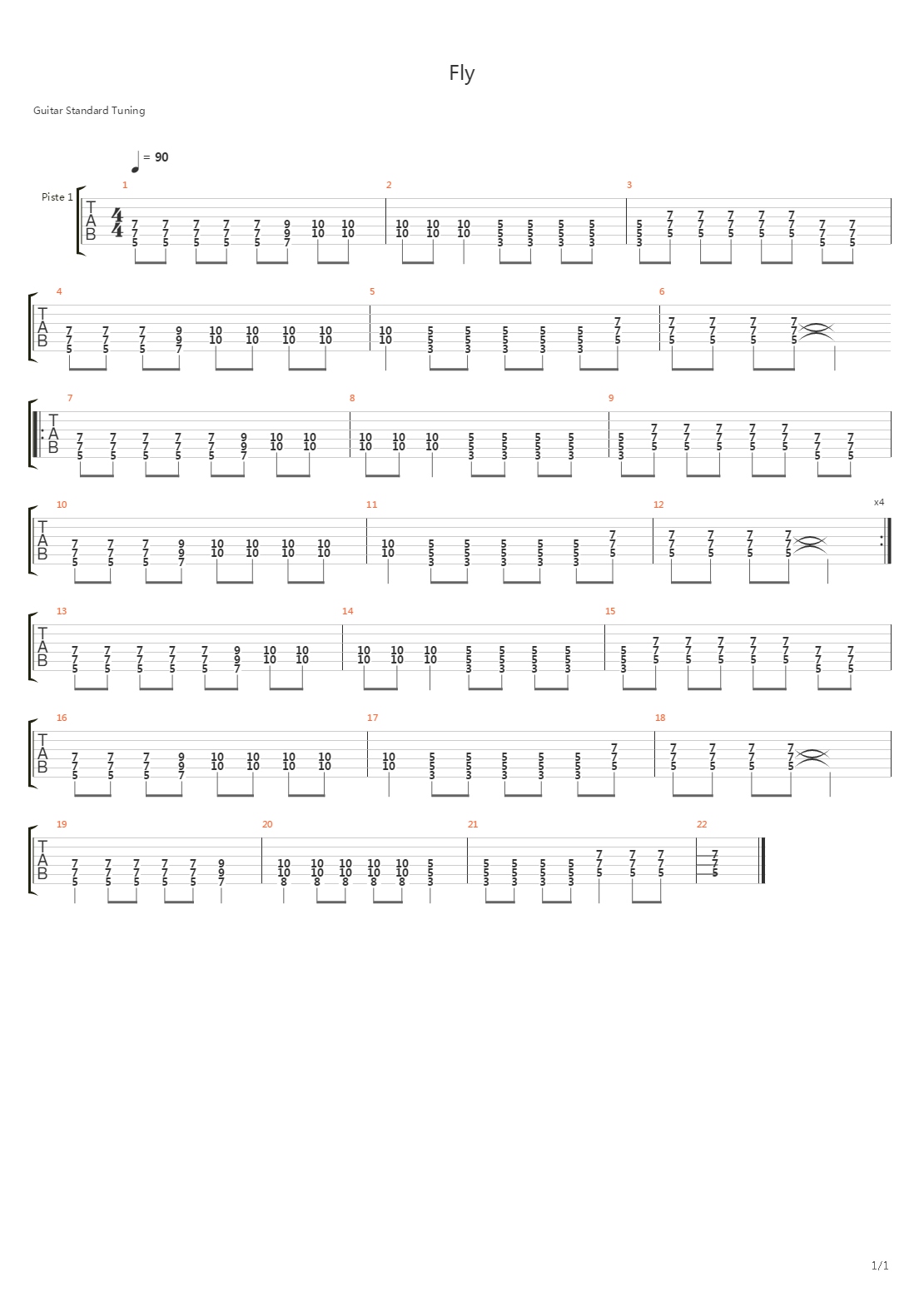 Fly吉他谱