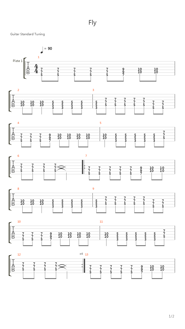 Fly吉他谱