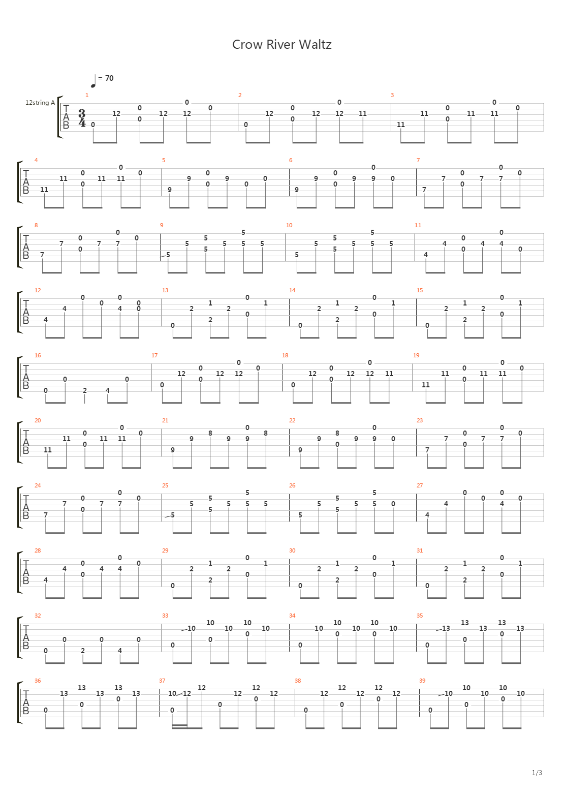 Crow River Waltz吉他谱