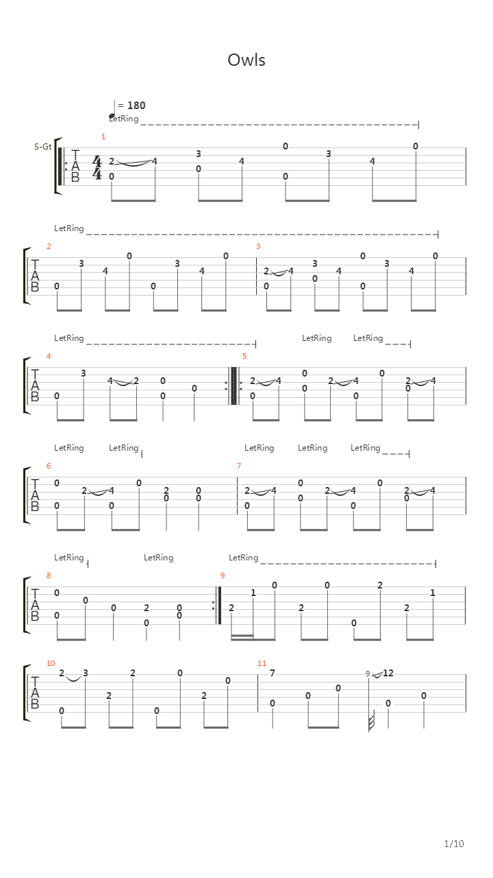 Owls吉他谱
