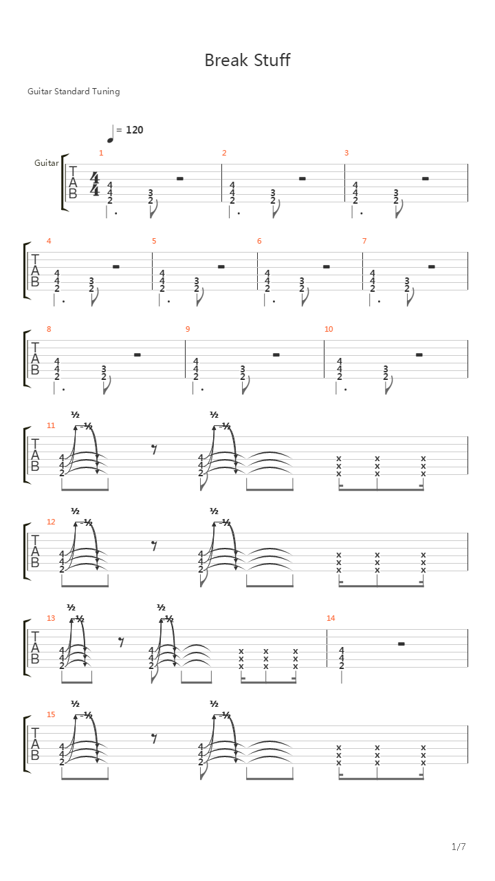 Break Stuff吉他谱