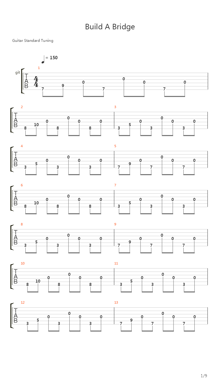 Build A Bridge吉他谱