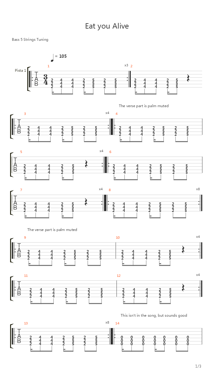 Eat You Alive吉他谱