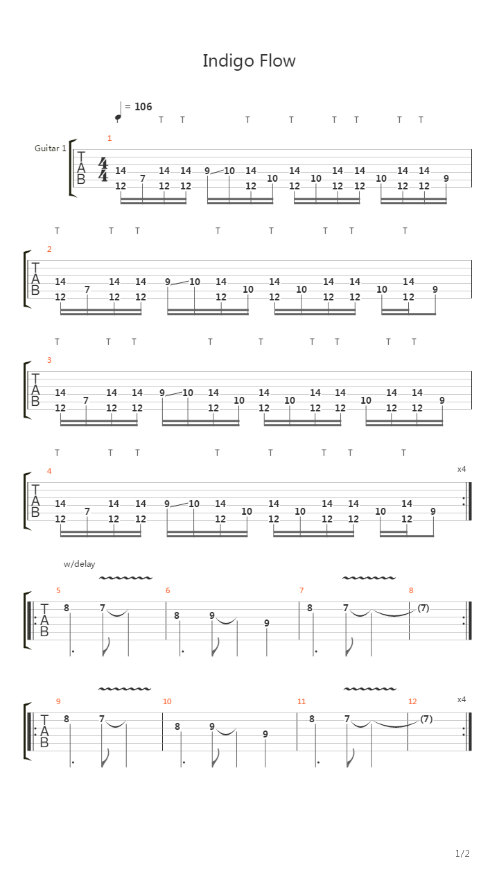 Indigo Flow吉他谱