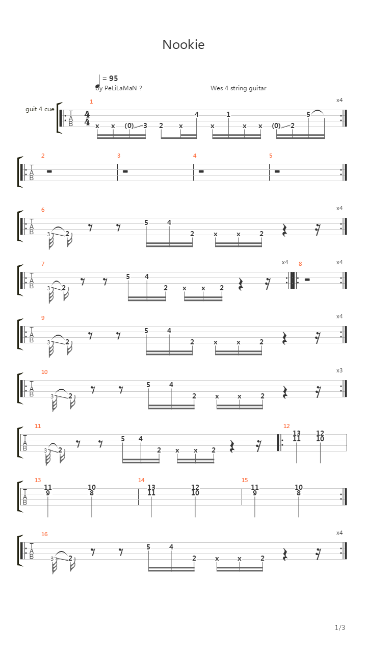 Nookie吉他谱