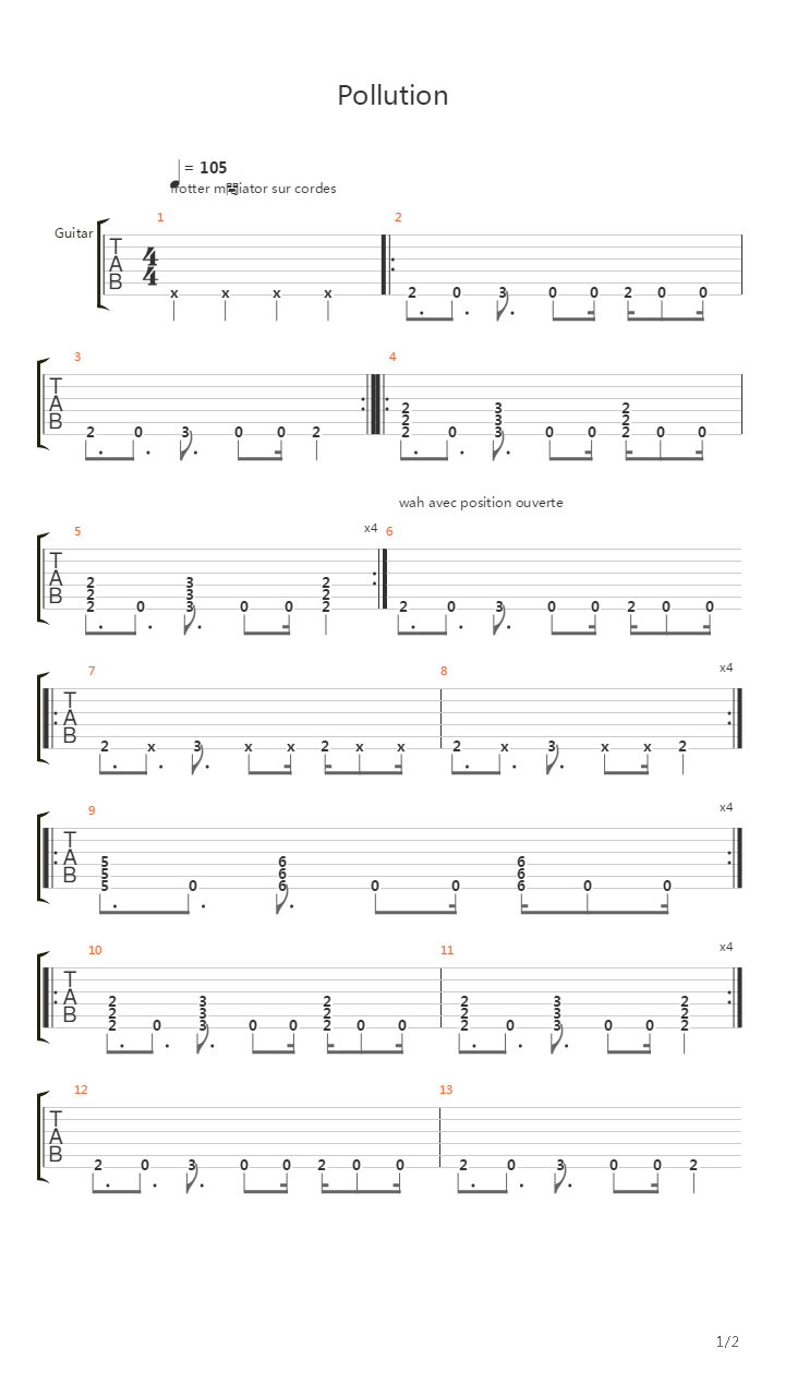 Pollution吉他谱