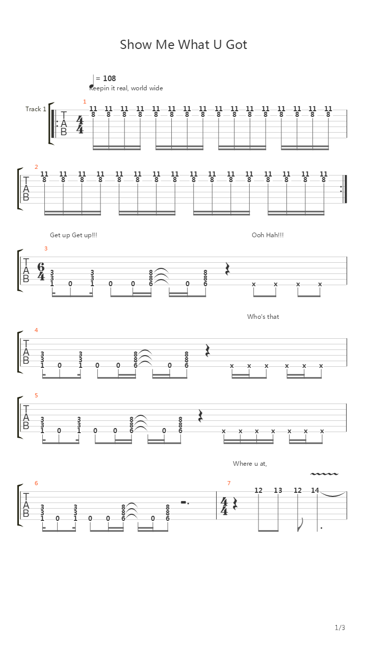 Show Me What You Got吉他谱