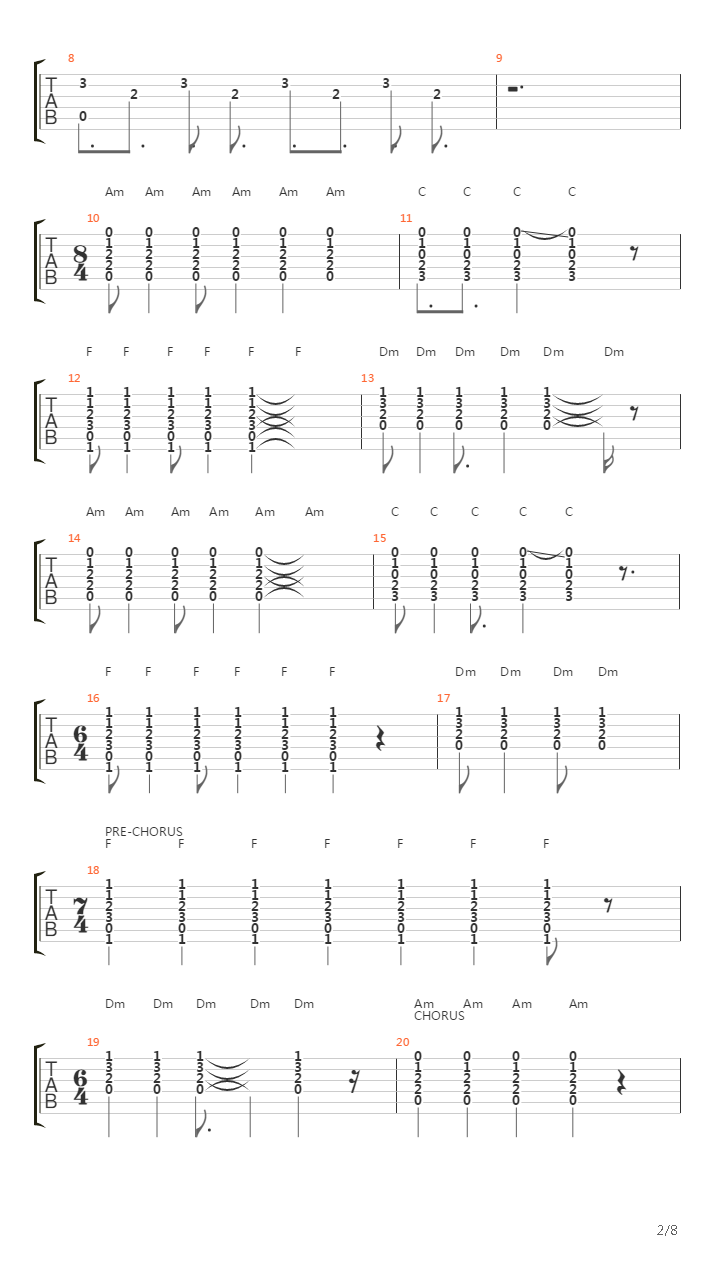 Leave Out Of The Rest (Acoustic version)吉他谱