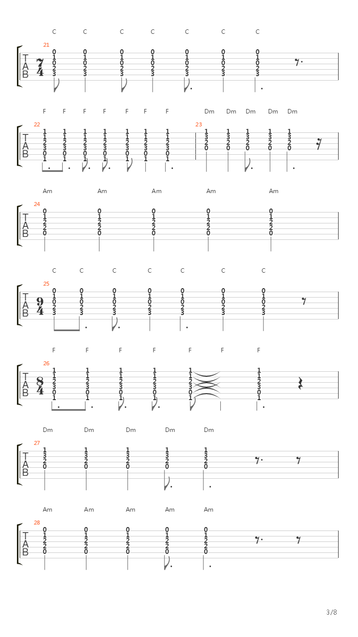 Leave Out Of The Rest (Acoustic version)吉他谱