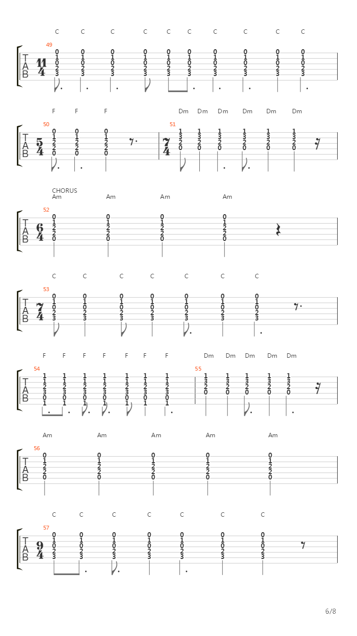 Leave Out Of The Rest (Acoustic version)吉他谱