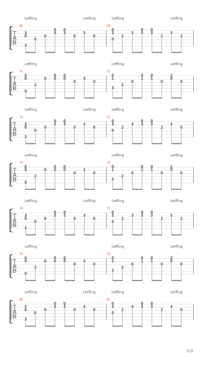 Numb (Classical Fingerstyle)吉他谱
