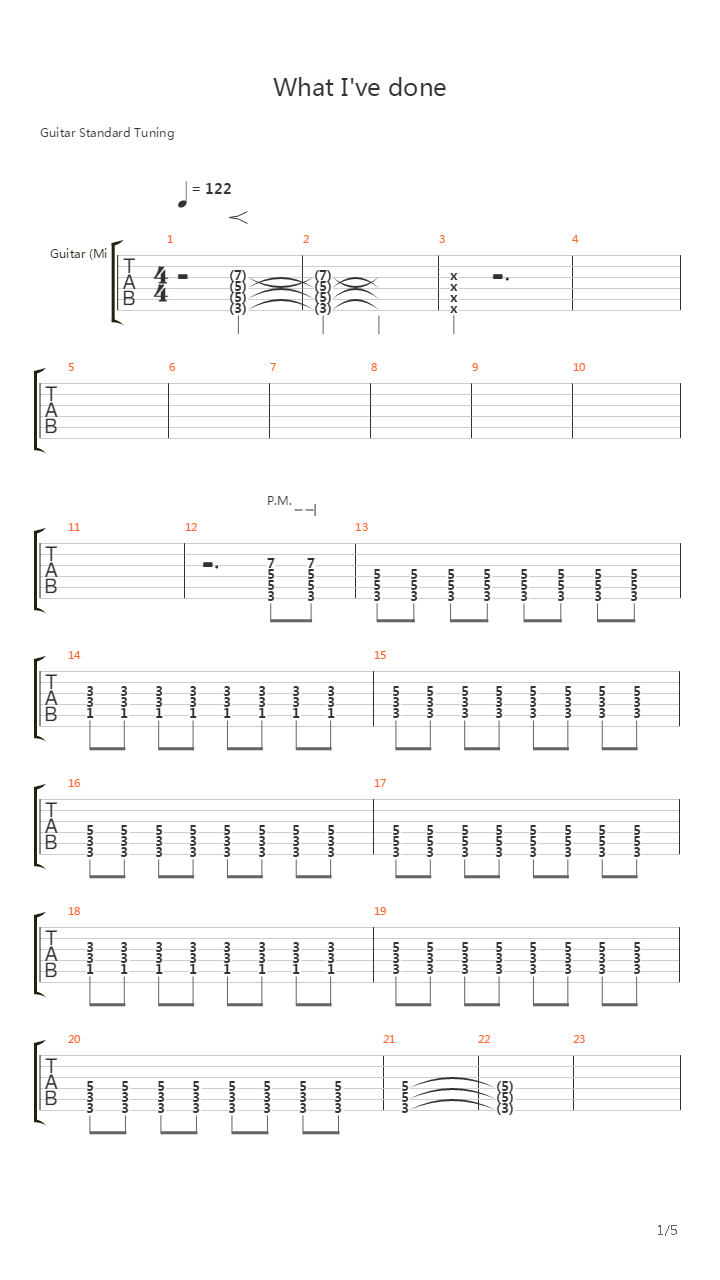 What Ive Done吉他谱