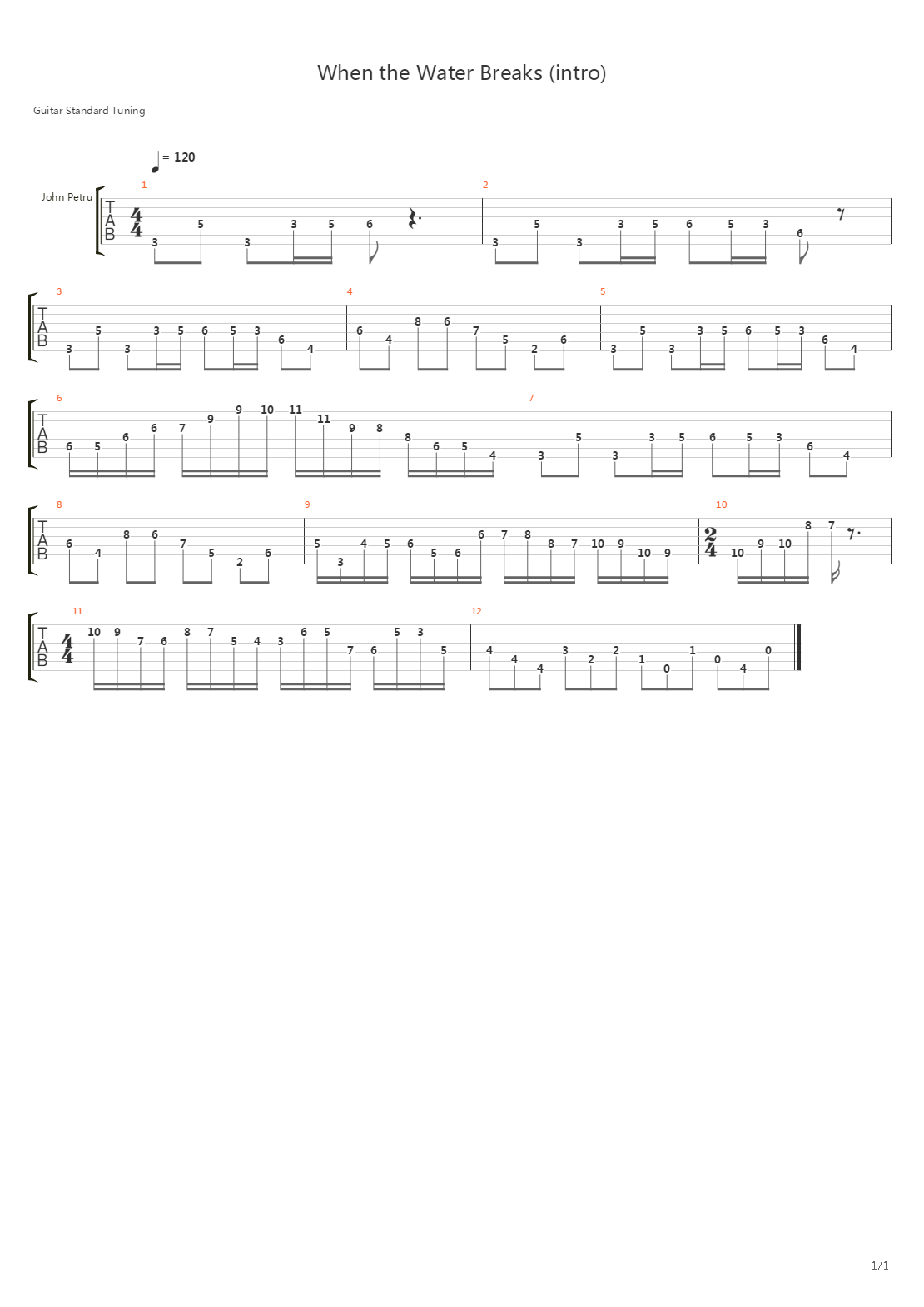 When The Water Breaks (intro)吉他谱