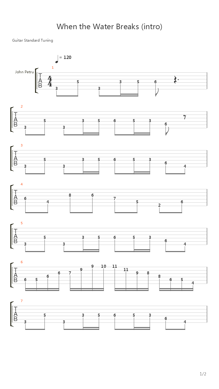 When The Water Breaks (intro)吉他谱