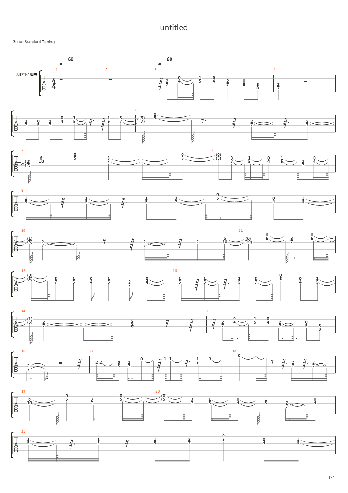 Конь吉他谱