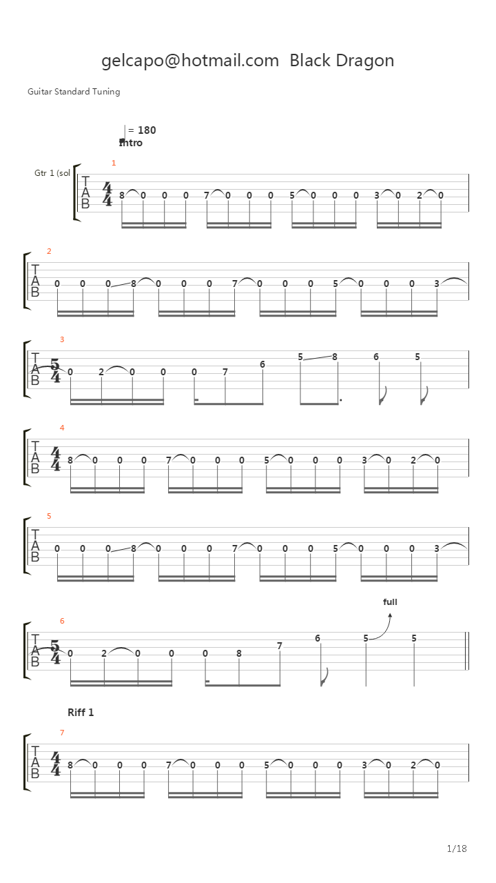 Black Dragon吉他谱