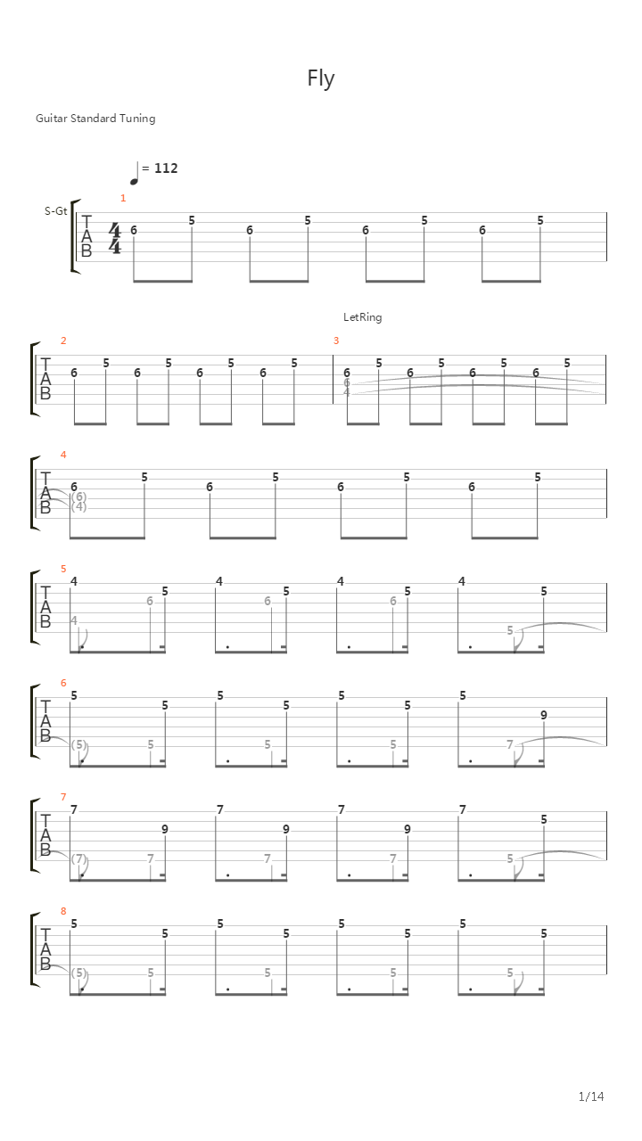 Fly吉他谱