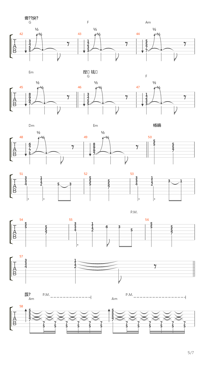 Волк吉他谱