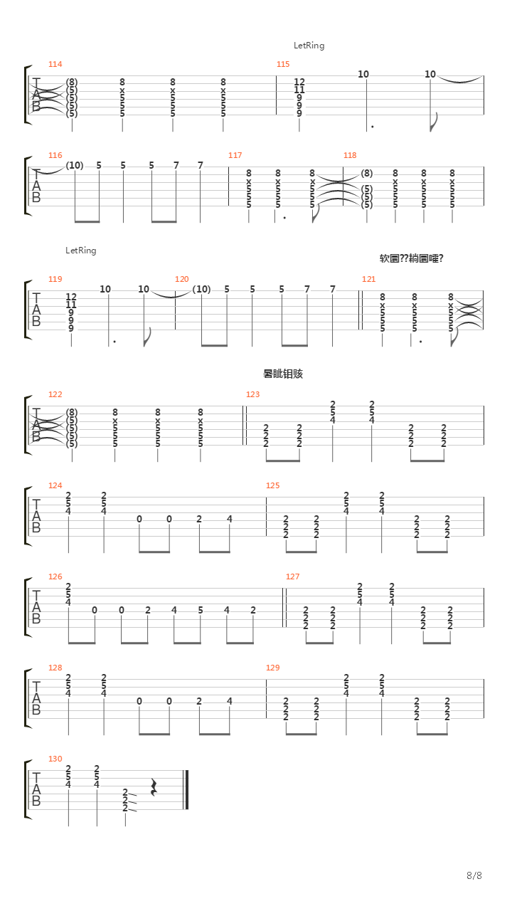 Гонка吉他谱