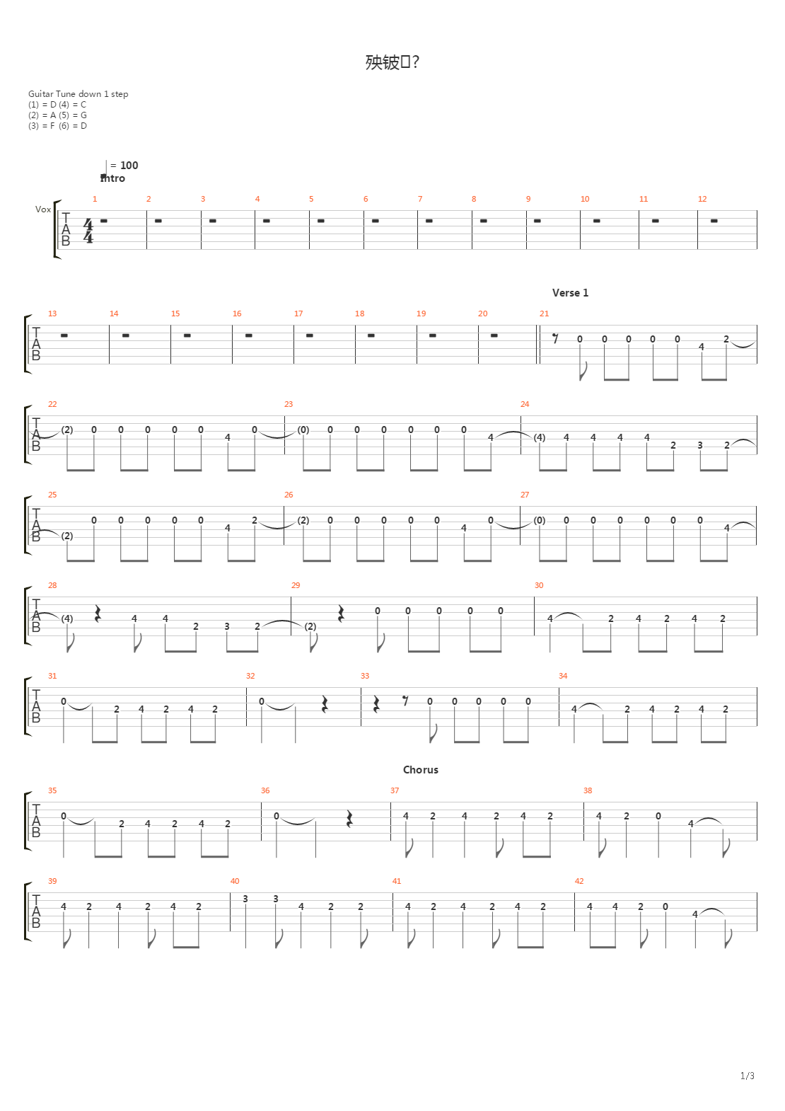 Сколько吉他谱