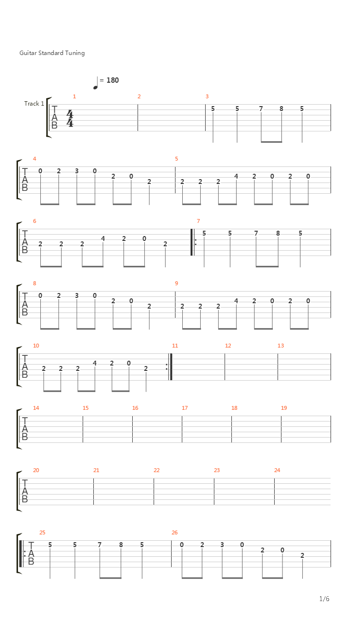 Урманга吉他谱