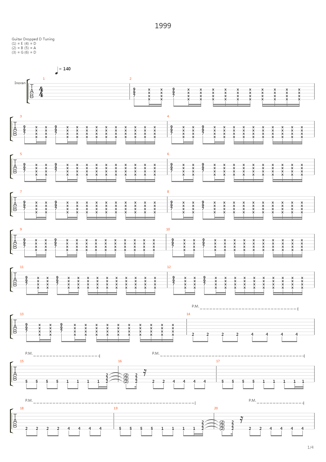 1999吉他谱