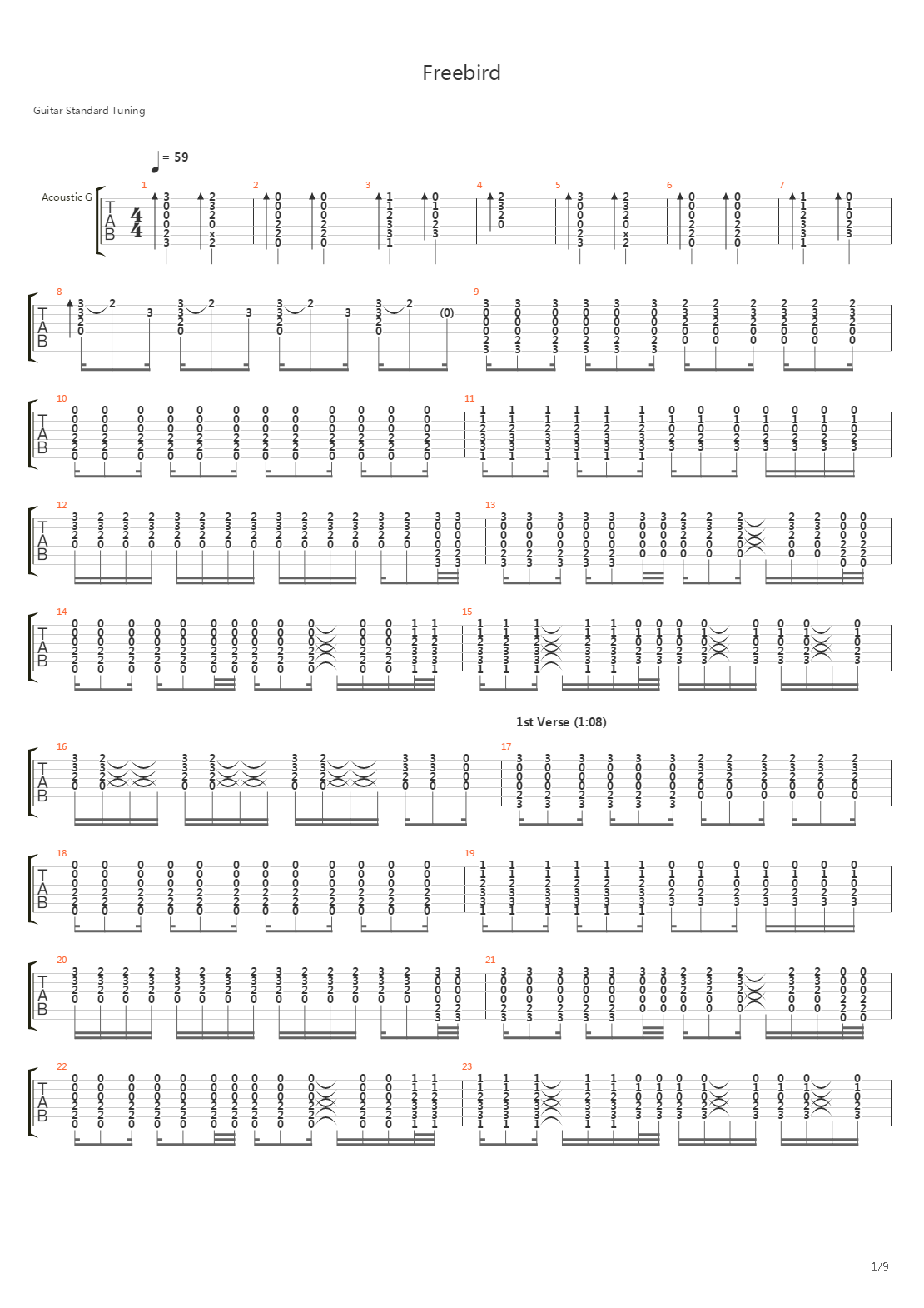 Freebird吉他谱