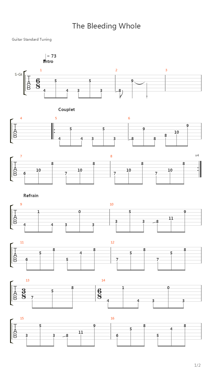 The Bleeding Whole吉他谱