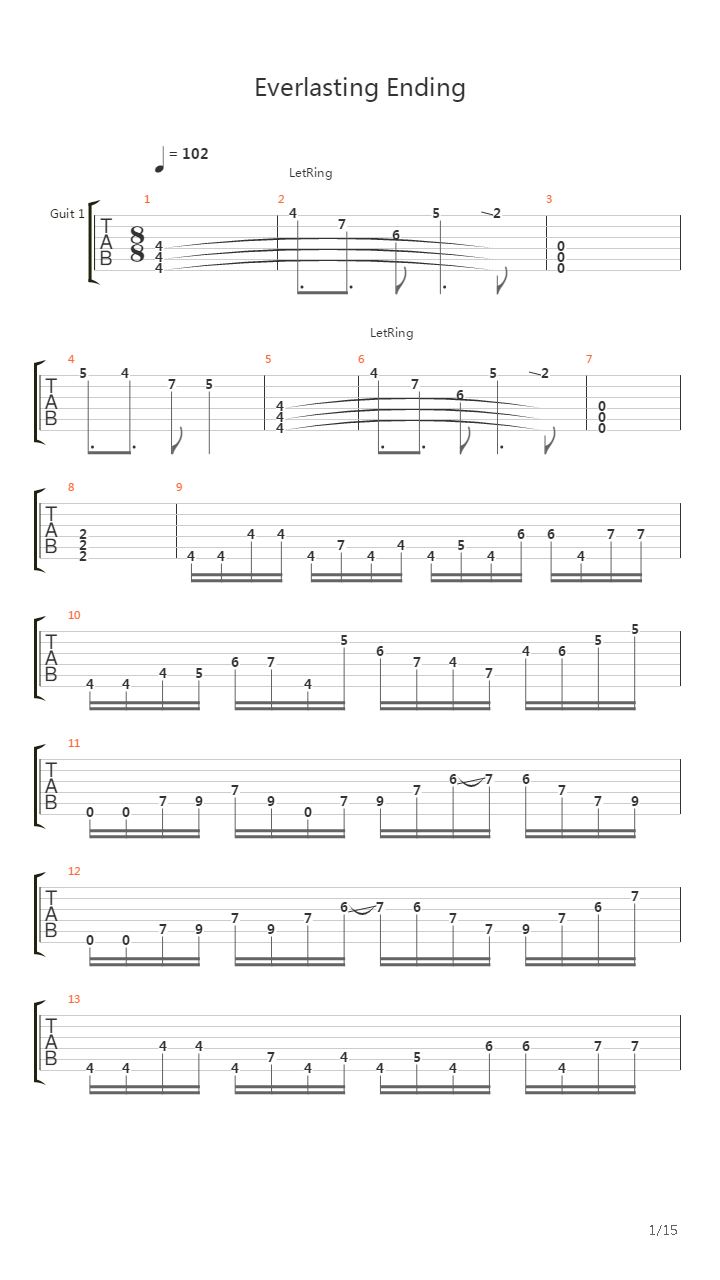 Everlasting Ending吉他谱