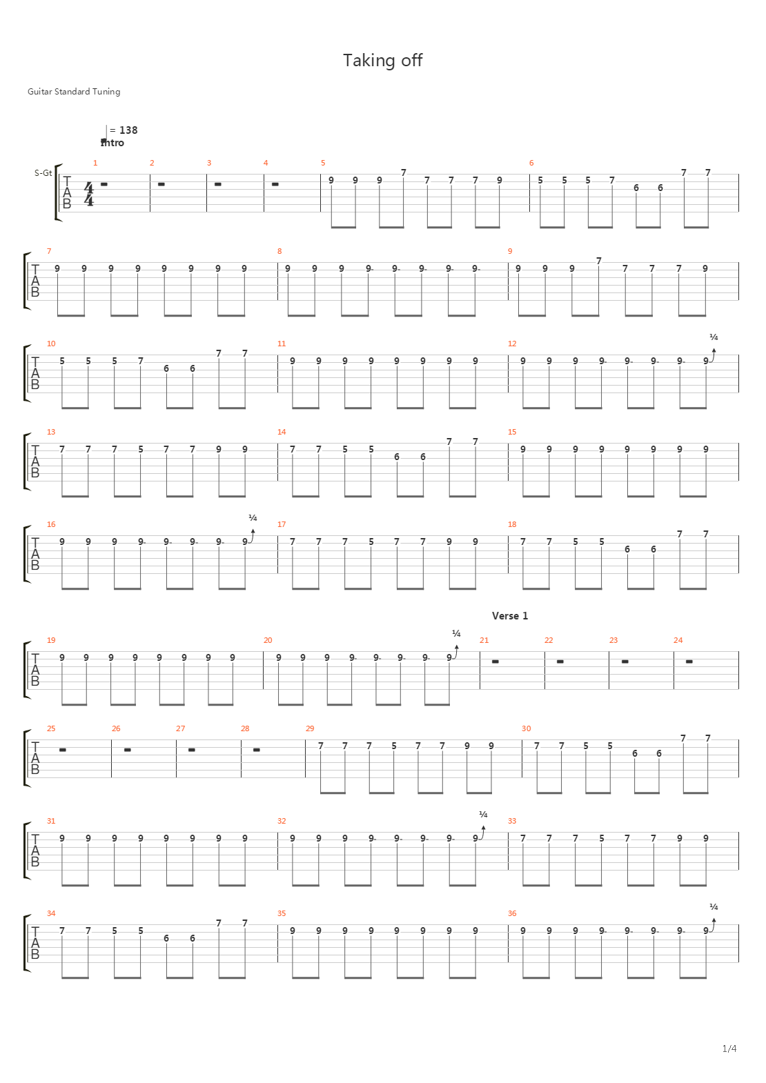 Taking Off吉他谱