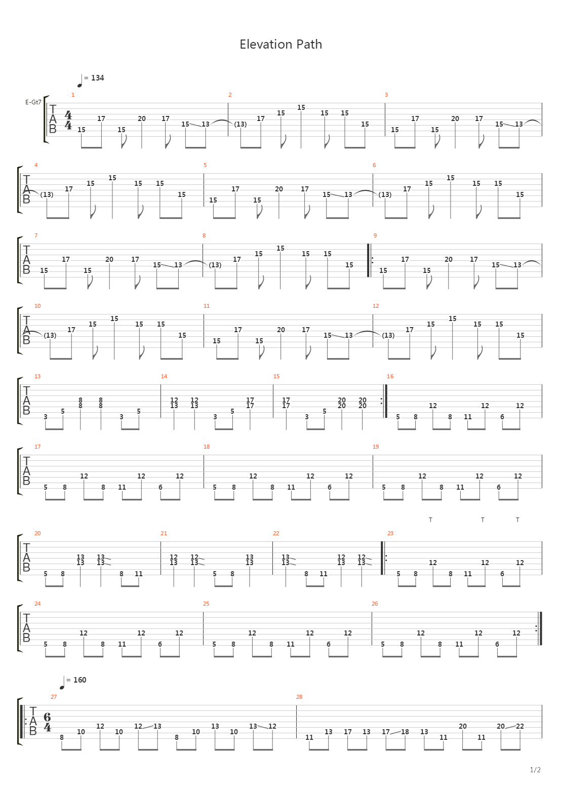 Elevation Path吉他谱