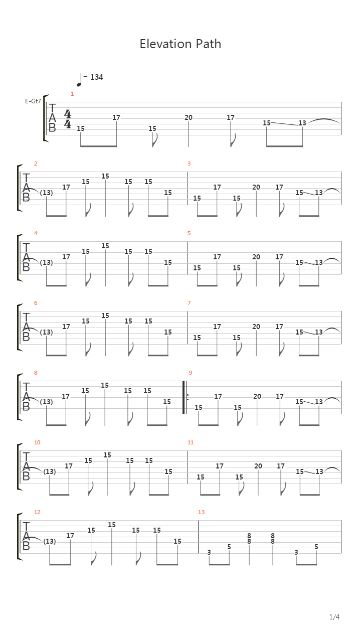 Elevation Path吉他谱