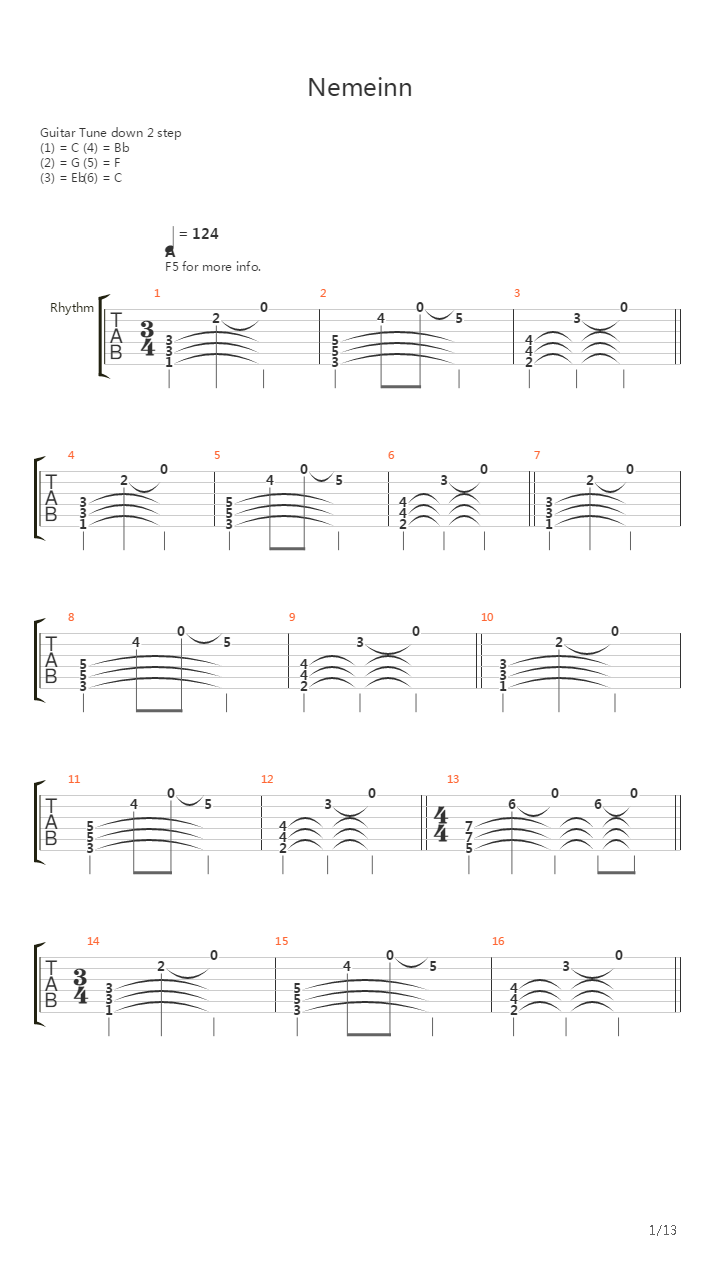 Nemeinn吉他谱
