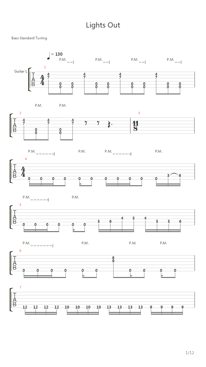 Lights Out吉他谱