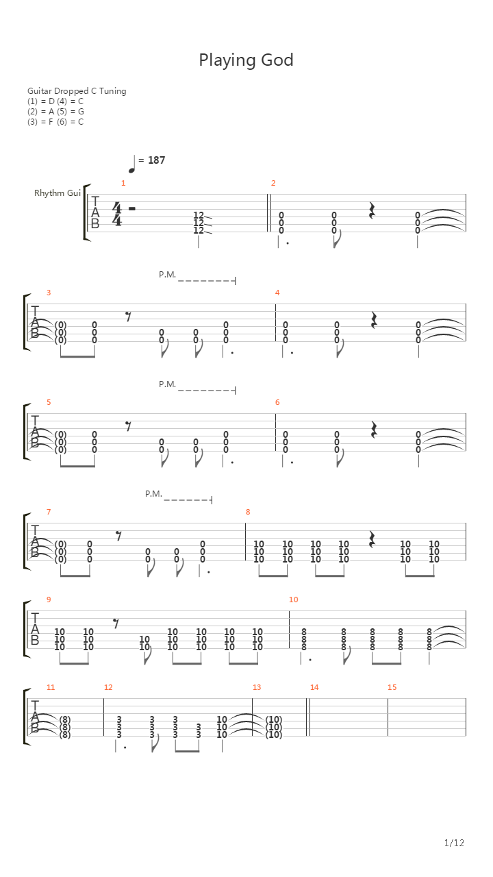 Playing God吉他谱