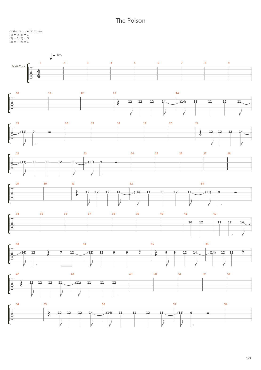 The Poison吉他谱