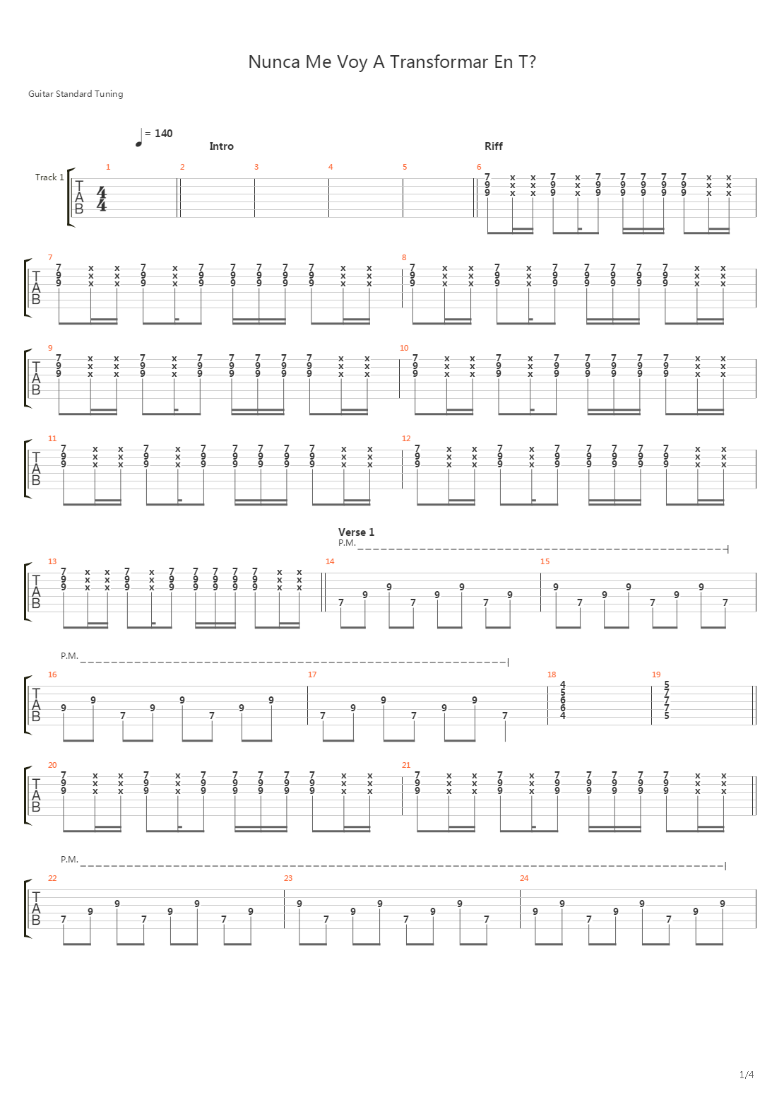 Nunca Me Voy A Transformar En Ti吉他谱