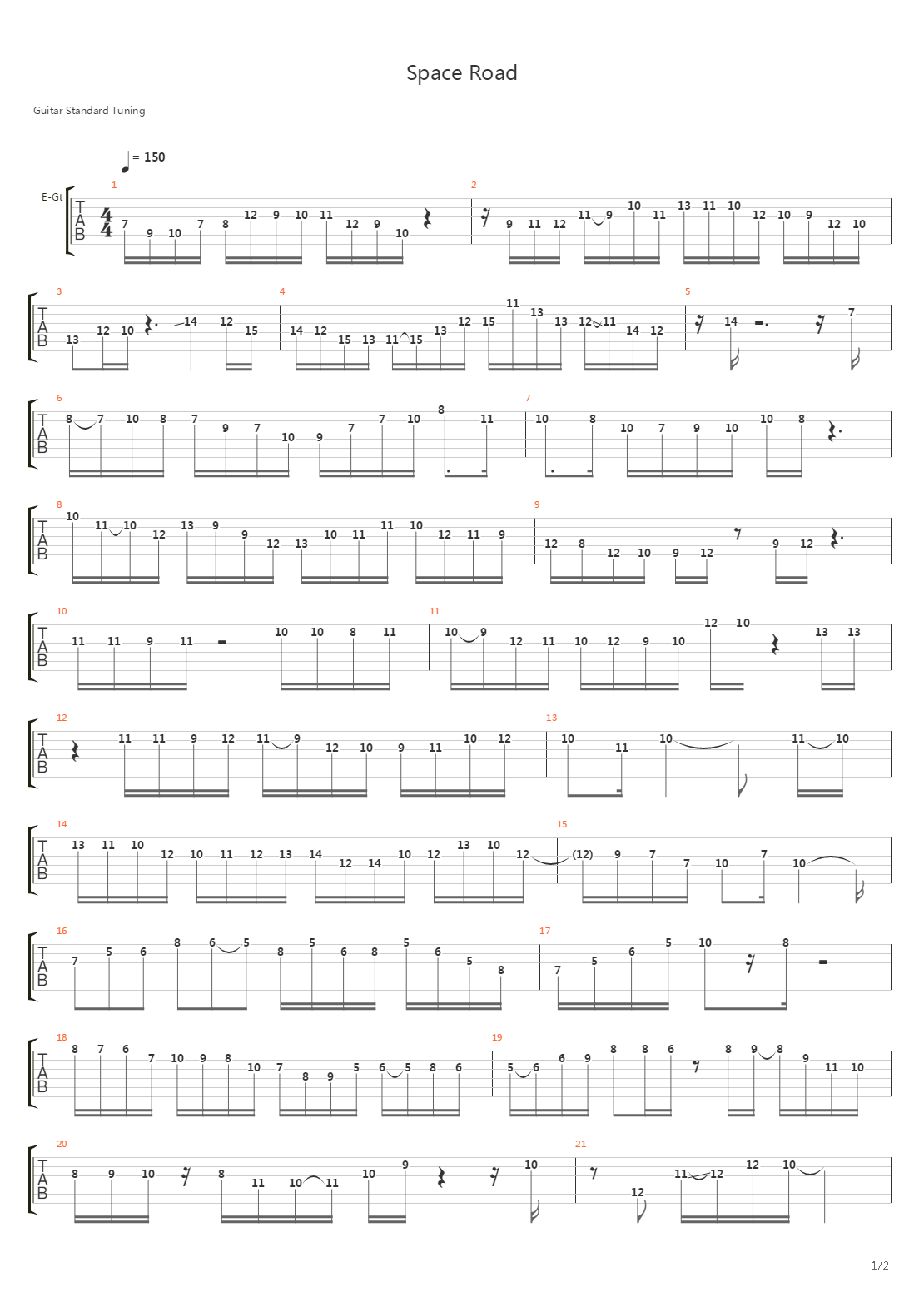 Space Road吉他谱