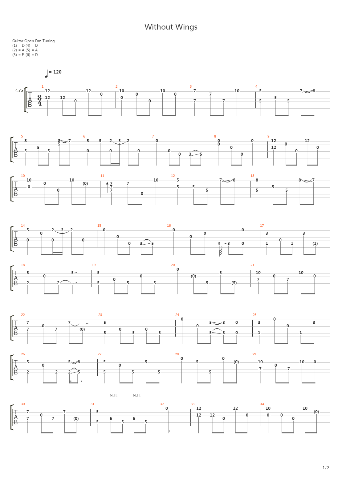Without Wings吉他谱
