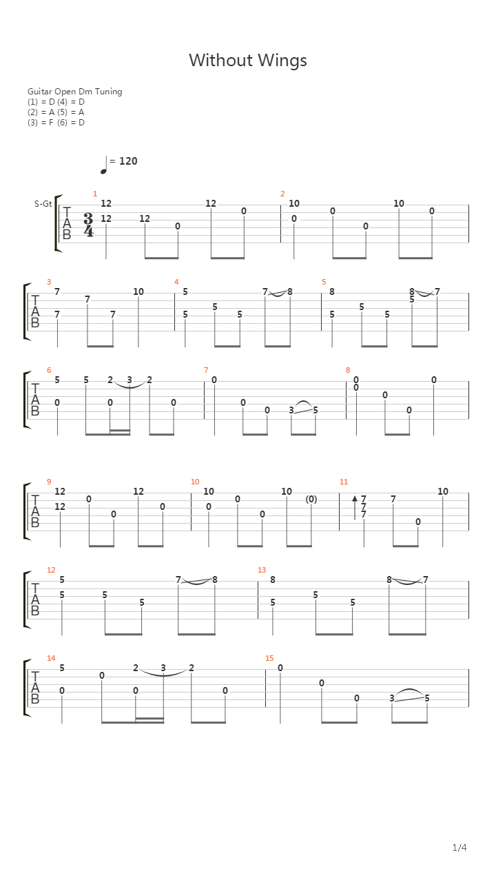 Without Wings吉他谱