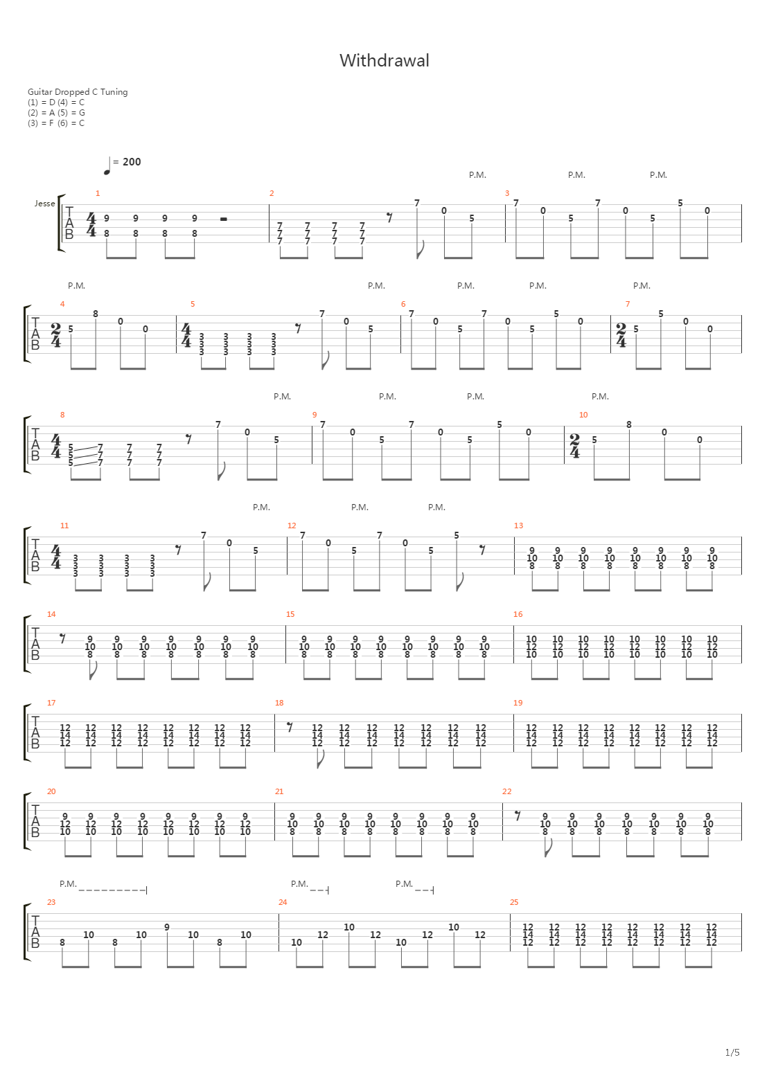 Withdrawal吉他谱