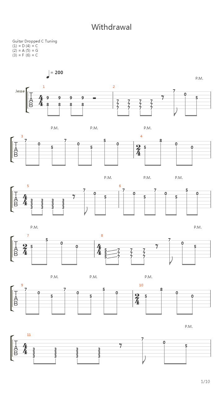 Withdrawal吉他谱