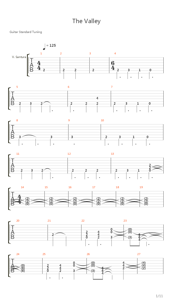 The Valley吉他谱