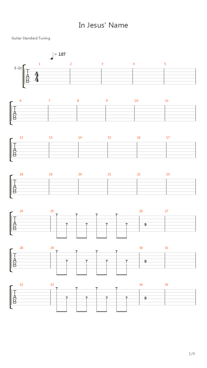 In Jesus Name吉他谱
